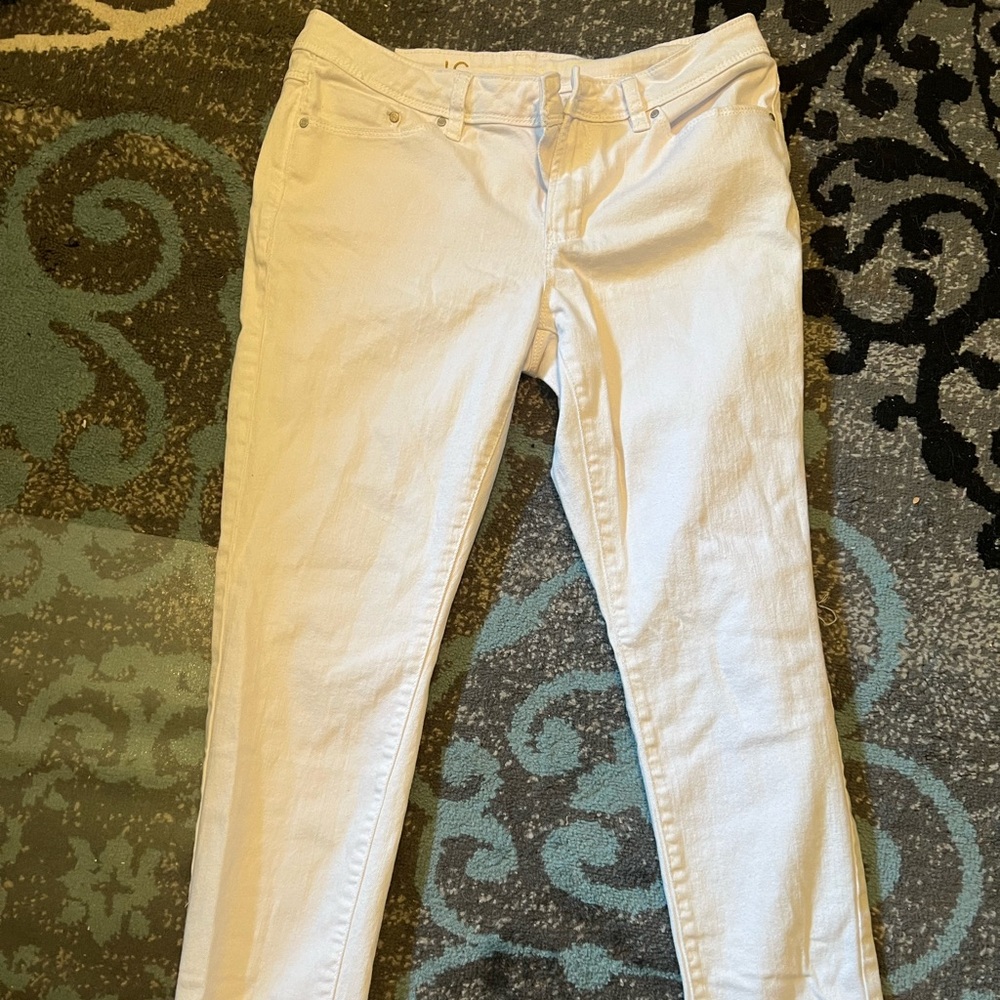 LC Lauren Conrad Women's Cream Skinny Jeans